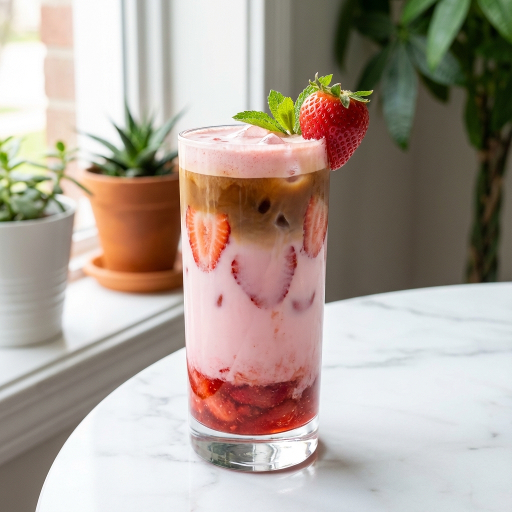 Strawberry Iced Latte